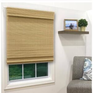 Light-Filtering Cordless Bamboo Window Shade 33.5"W x 72"L Modern Farmhouse
